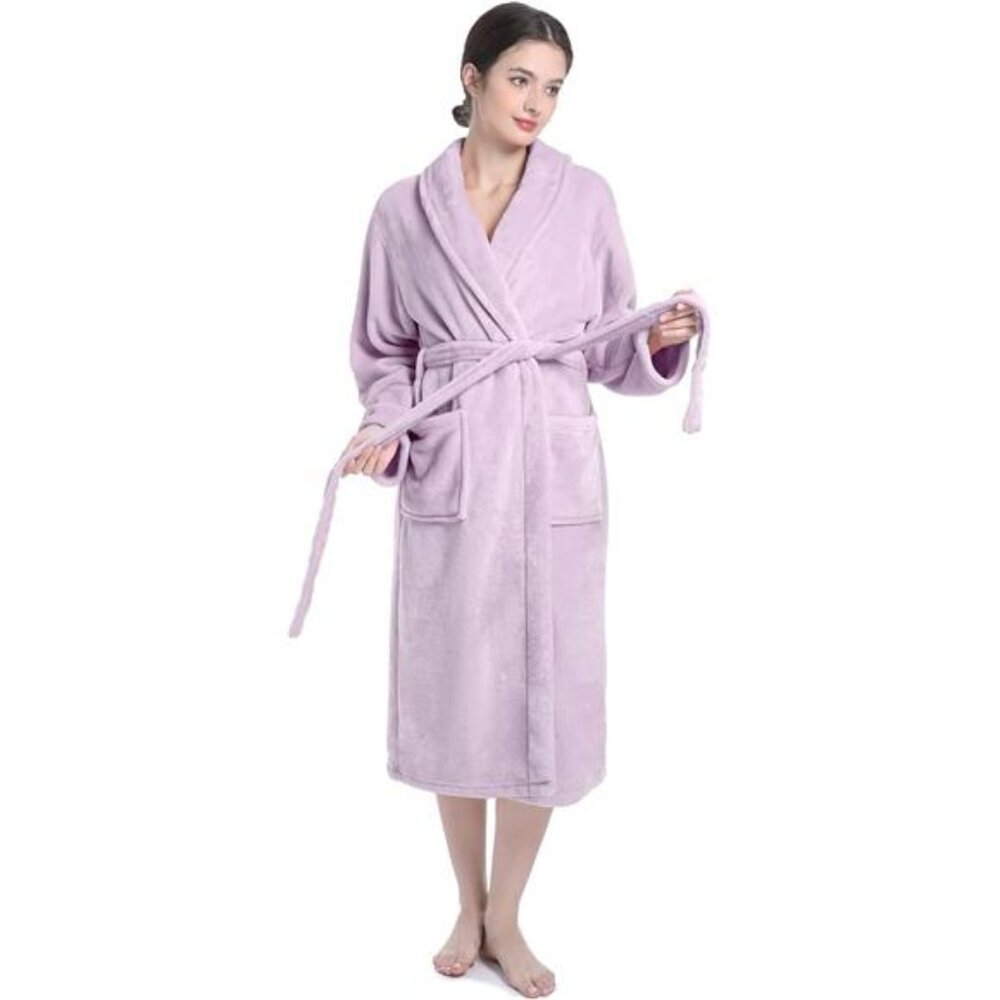 Plush Soft Robes for Women, Premium Fleece Womens Robe Cozy Warm Bathrobe - Picture 6 of 6